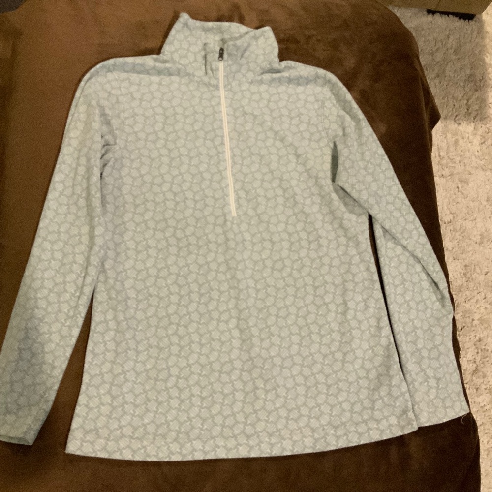 Columbia Blue or Grey M 1/4 Zip lightweight fleece Alpine Outdoor Soft Coastal